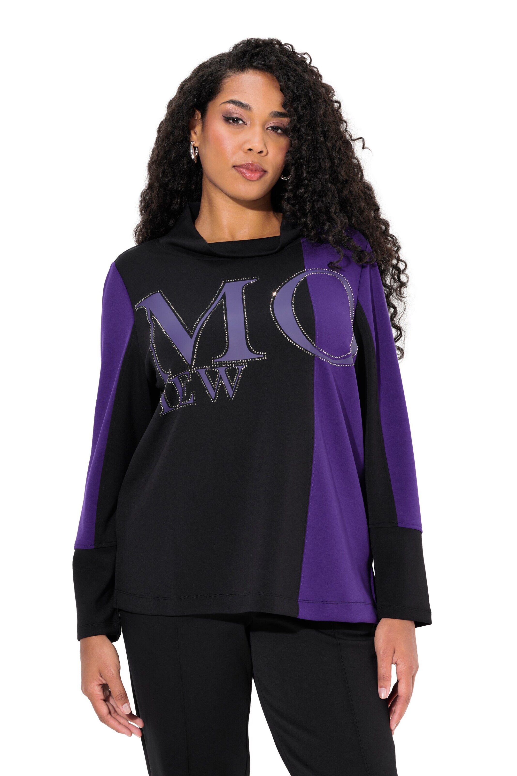 Ulla Popken Sweatshirt in Black: front