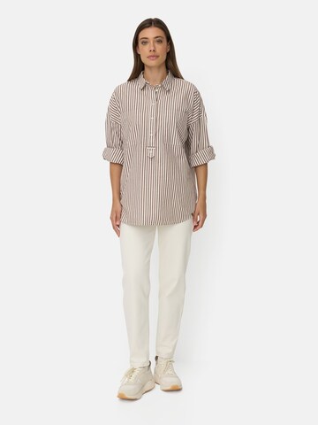 CAMEL ACTIVE Baumwollbluse mit Knopfleiste in Braun