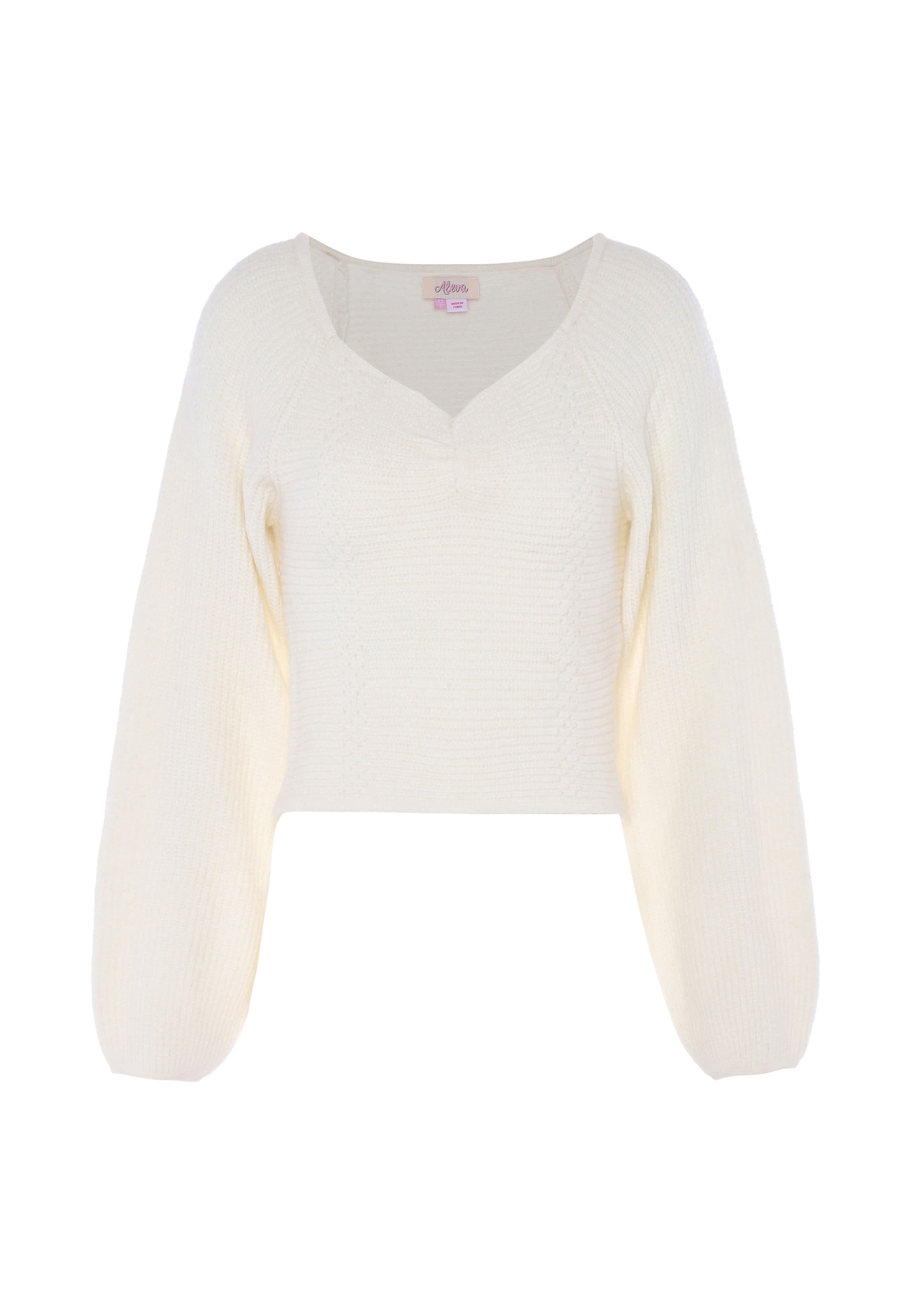 aleva - Pullover em branco: frente