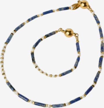 THE GEM STORIES JEWELRY Ketju 'Lapis Lazuli & Hematite Transformable Necklace' värissä sininen: etupuoli