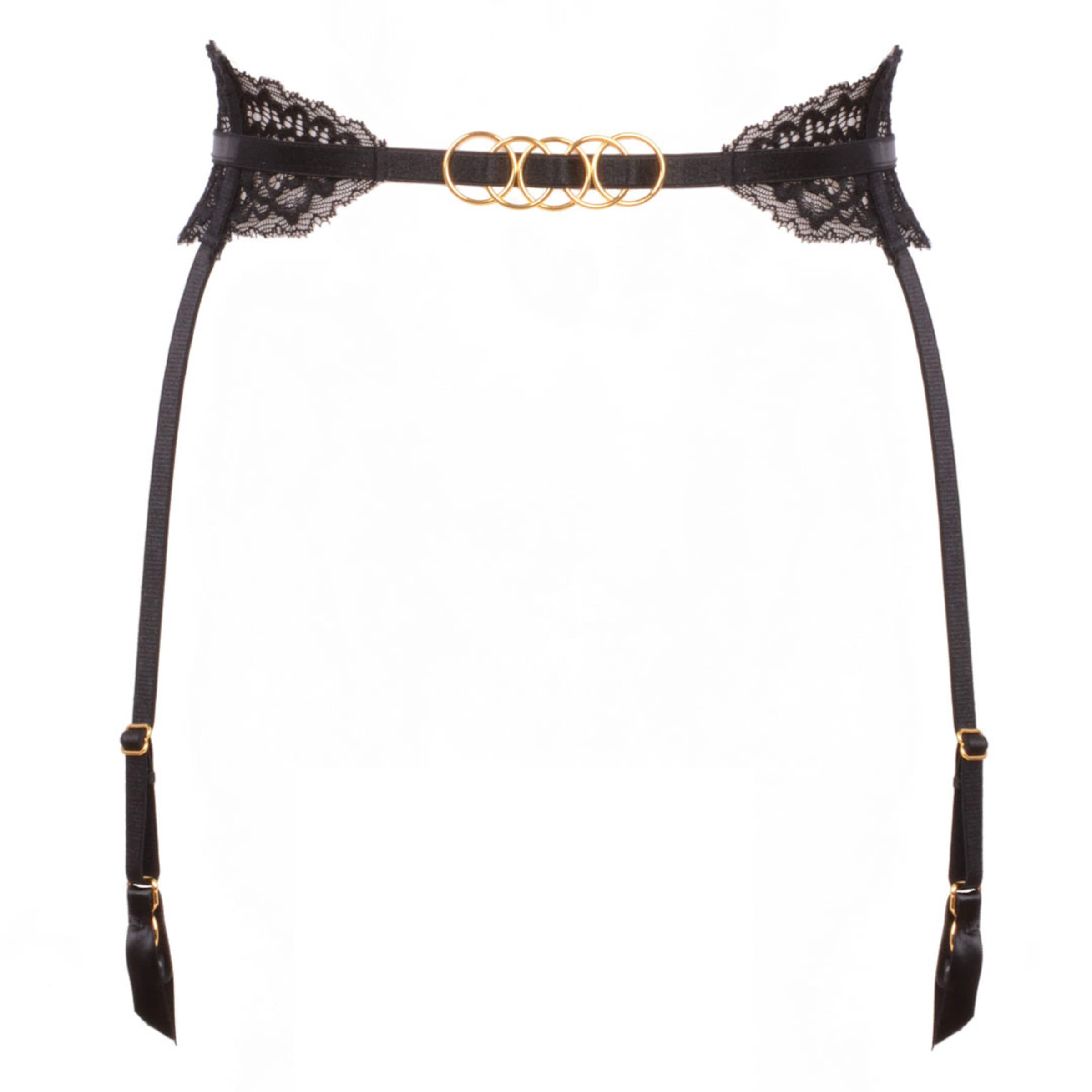 WHITE RVBBIT - Ligueros 'Black Rose' en negro: frente