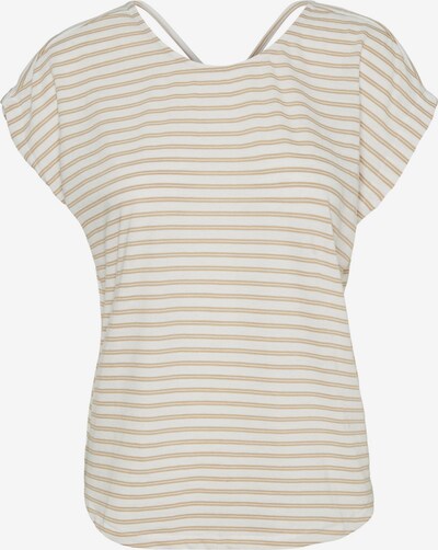 Tricou 'Alona' VERO MODA pe maro cămilă / alb, Vizualizare produs