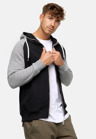 INDICODE JEANS Sweatvest 'Pulko' in Zwart