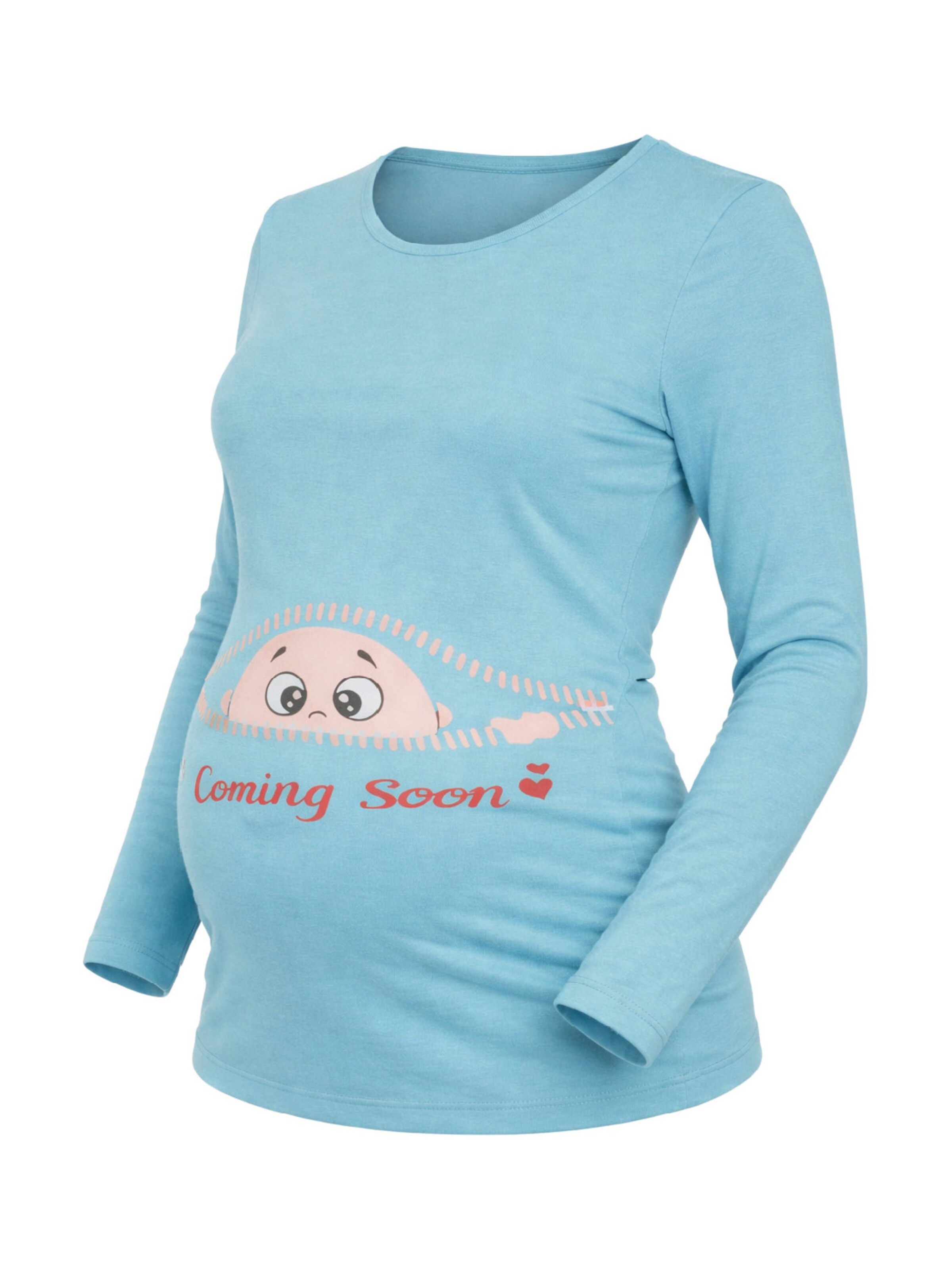 M.M.C. Shirt 'Coming Soon Umstandslangarmshirt' in Blue: front