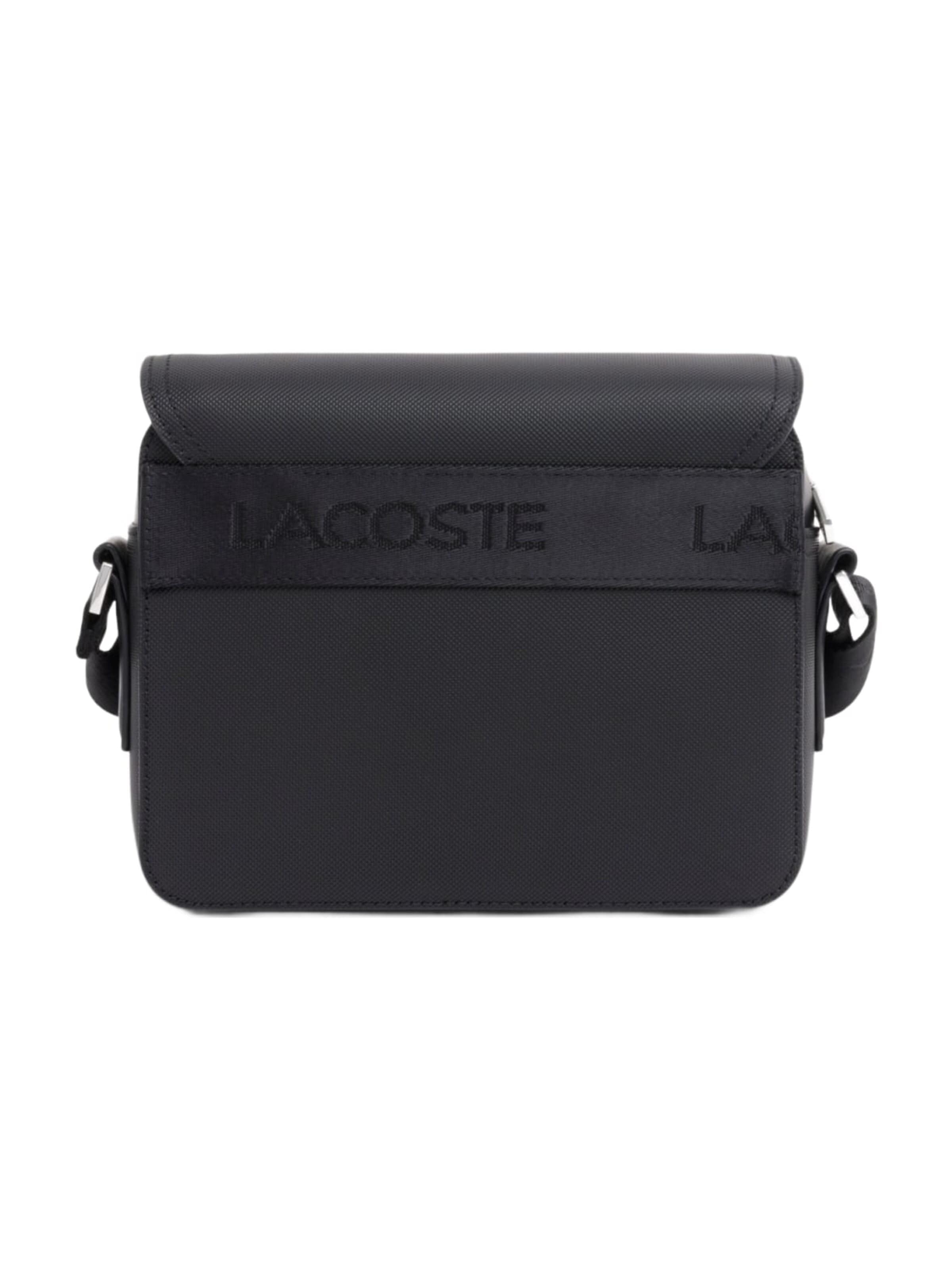 LACOSTE Schoudertas 'Lacoste Petit sac messenger Homme Langon Petit Piqué Noir' in Zwart