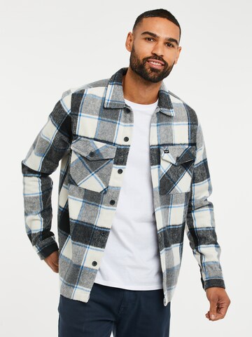 Threadbare Regular fit Button Up Shirt 'Saint Christopher' in Grey: front
