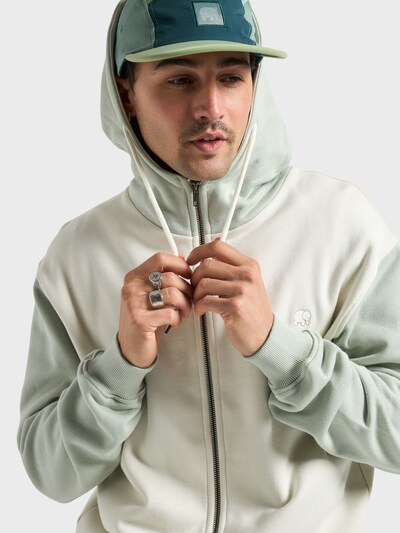 Trendsplant Sweatjacke in L in pastellgrün / naturweiß, Produktansicht
