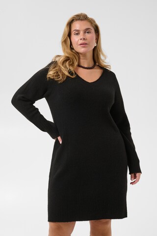KAFFE CURVE - Vestido de malha 'Erina ' em preto: frente