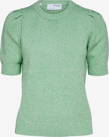 SELECTED FEMME Пуловер 'HEIDI' в зелено: отпред