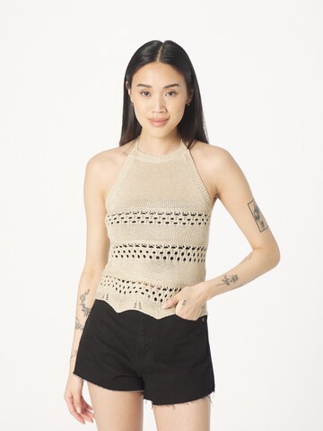 Tops en tricot Urban Classics en beige : devant