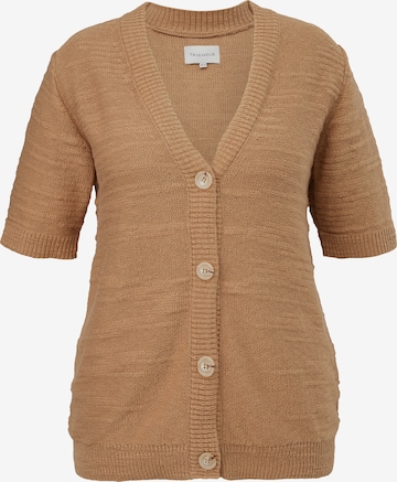 TRIANGLE Knit Cardigan in Brown: front