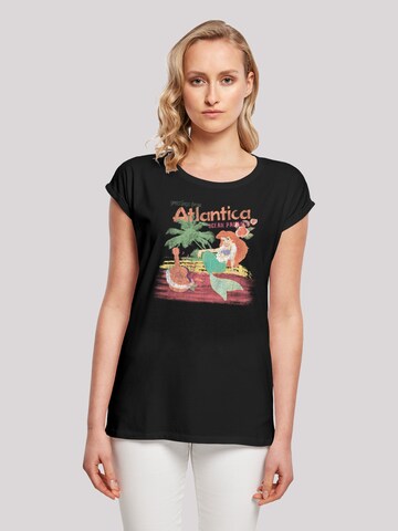 F4NT4STIC Shirt 'Disney Arielle die Meerjungfrau Greetings From Atlantica' in Zwart: voorkant