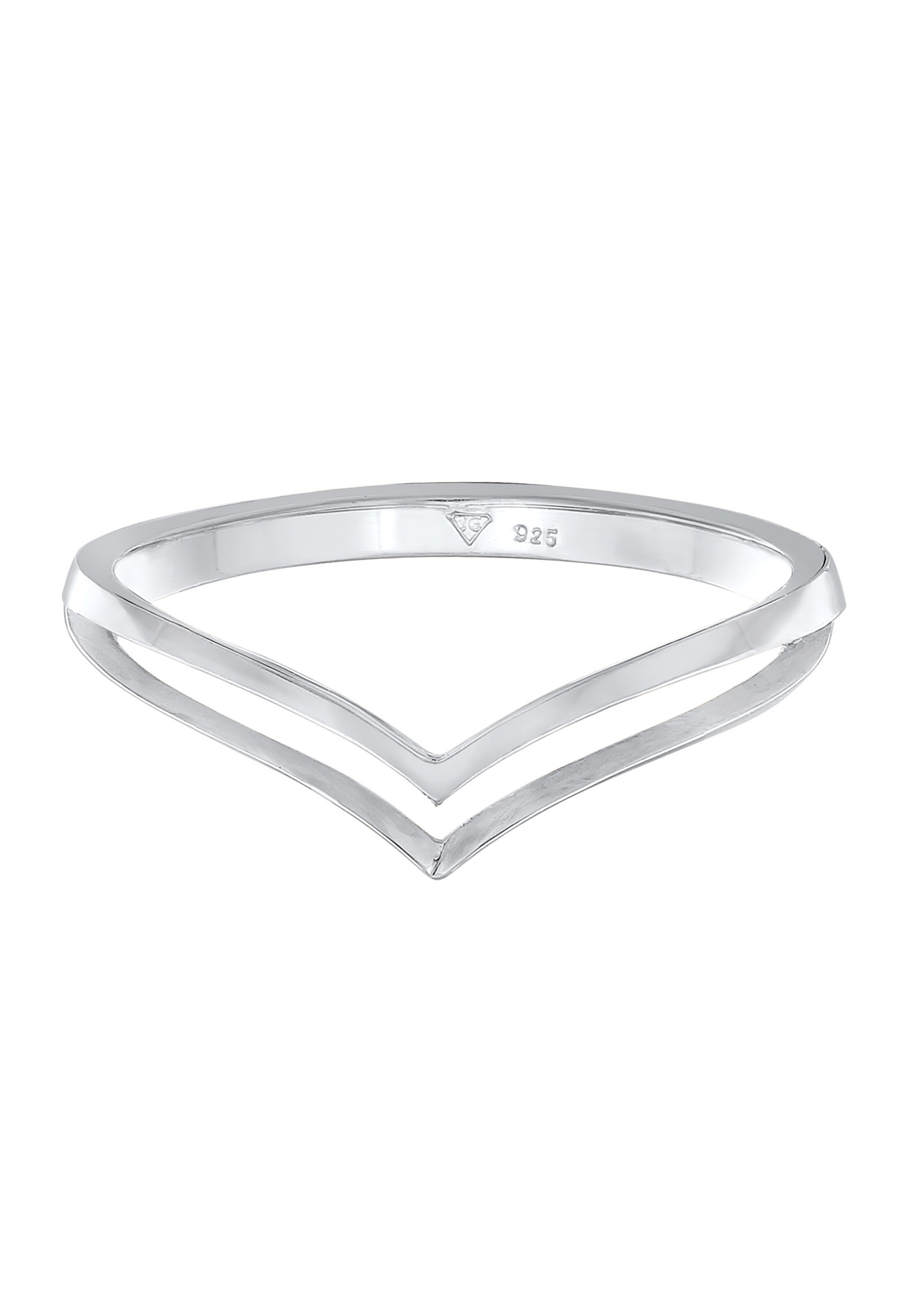 ELLI Ring 'Geo' in Zilver: voorkant