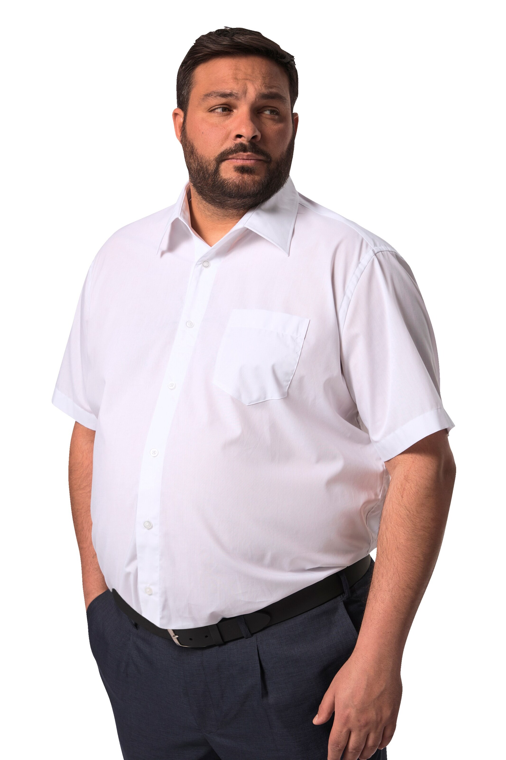 Men Plus Comfort Fit Hemd in Weiß: Vorderseite