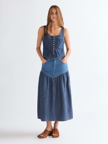 WRANGLER - Top 'Pleated Corset' en azul
