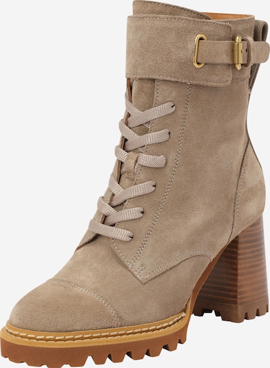 See by Chloé Lace-up bootie 'Mallory' in Dark beige, Item view