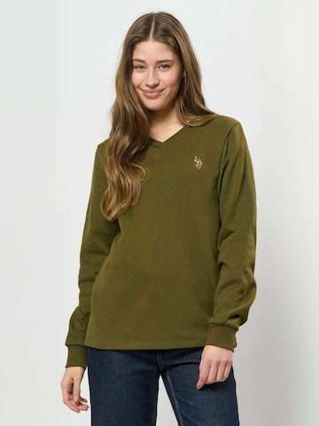 U.S. POLO ASSN. Sweter ' UWMacy ' w kolorze zielony: przód