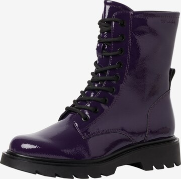 TAMARIS Lace-Up Ankle Boots in Purple: front