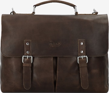 mano Document Bag 'Don Paolo' in Brown: front