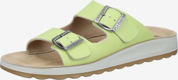 FLY FLOT Mules in Green: front