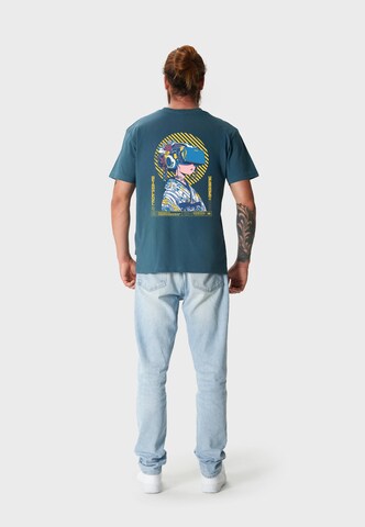 Oldskull Shirt 'Asian Virtual Geisha Logo Graphic' in Blue