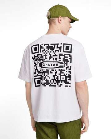T-Shirt 'Boxy' G-STAR en blanc : devant