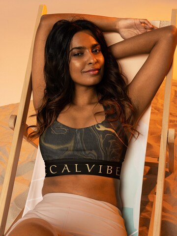 DECALVIBES High Support Sports Bra 'Ultimate Liquid Color' in Black