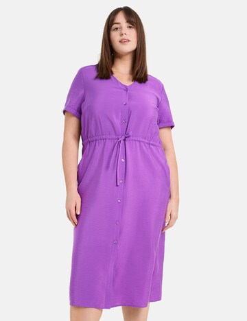 SAMOON Shirt Dress in Purple: front