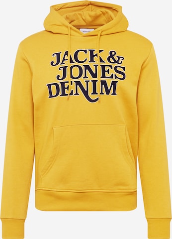 JACK & JONES Sweatshirt 'Rack' in Geel: voorkant