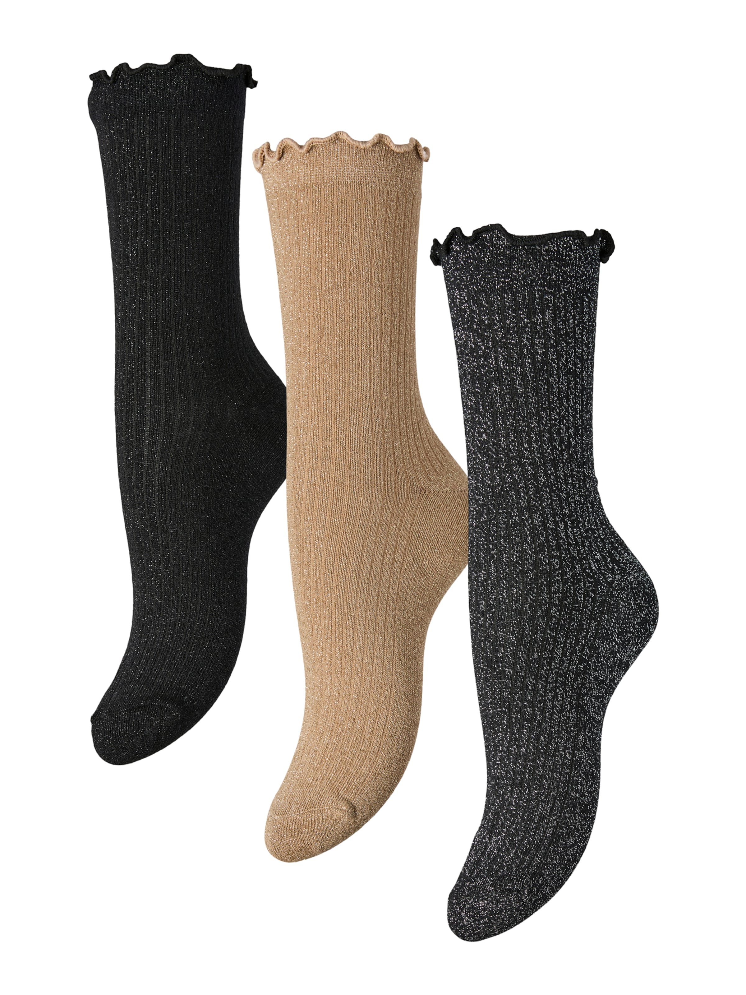 PIECES Sokker 'PCSEBBY' i brun: forside