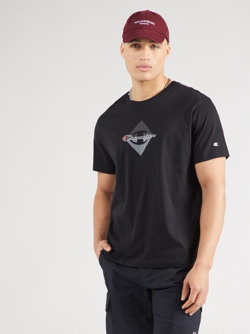Champion Authentic Athletic Apparel Μπλουζάκι σε μαύρο: μπροστά
