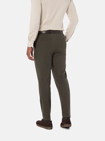 BENVENUTO Slim fit Trousers with creases '4032' in Green