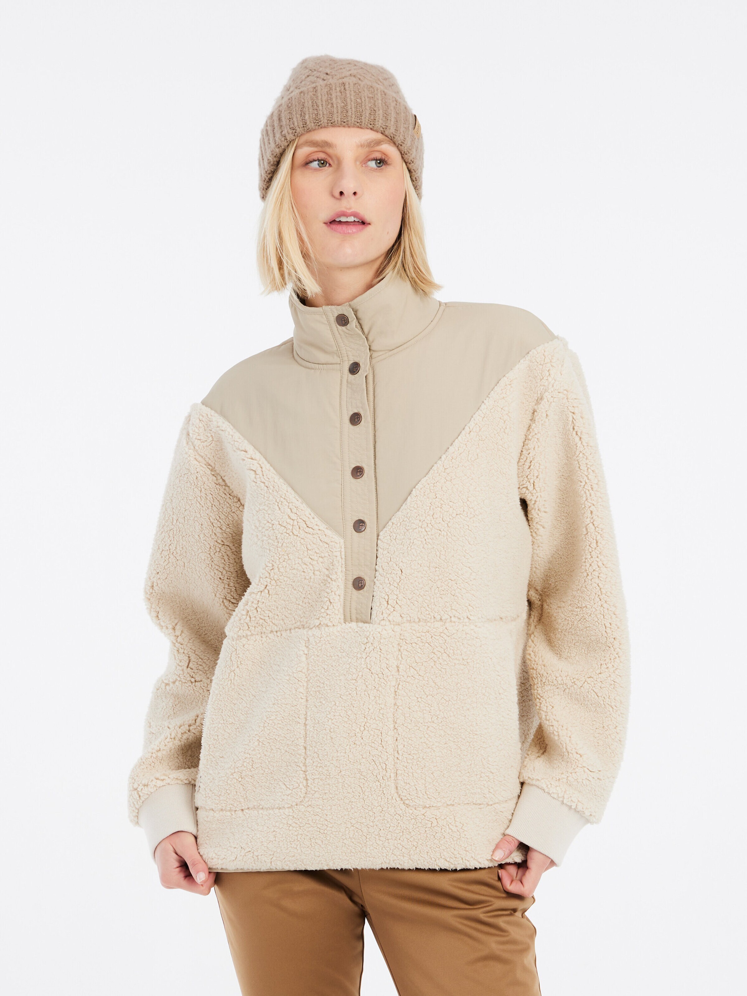 PROTEST Sports sweatshirt 'PRTCYBER' in Brown: front