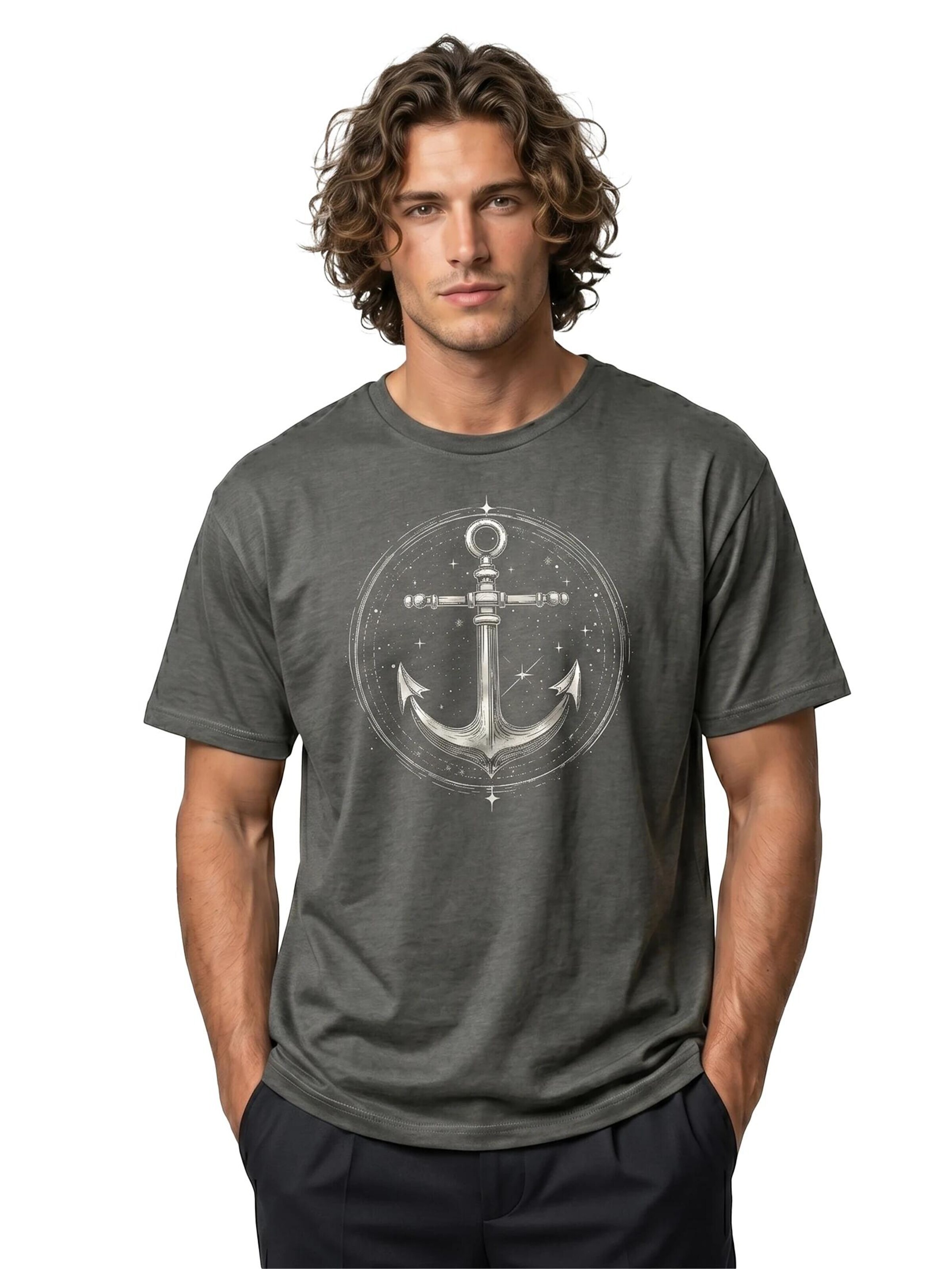 MAKAYA Shirt 'Space Anchor' in Grey