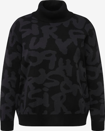 Pull-over Ulla Popken en noir : devant