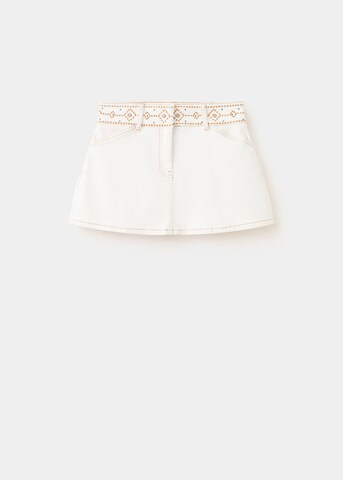 MANGO TEEN Skirt 'Bordado' in White