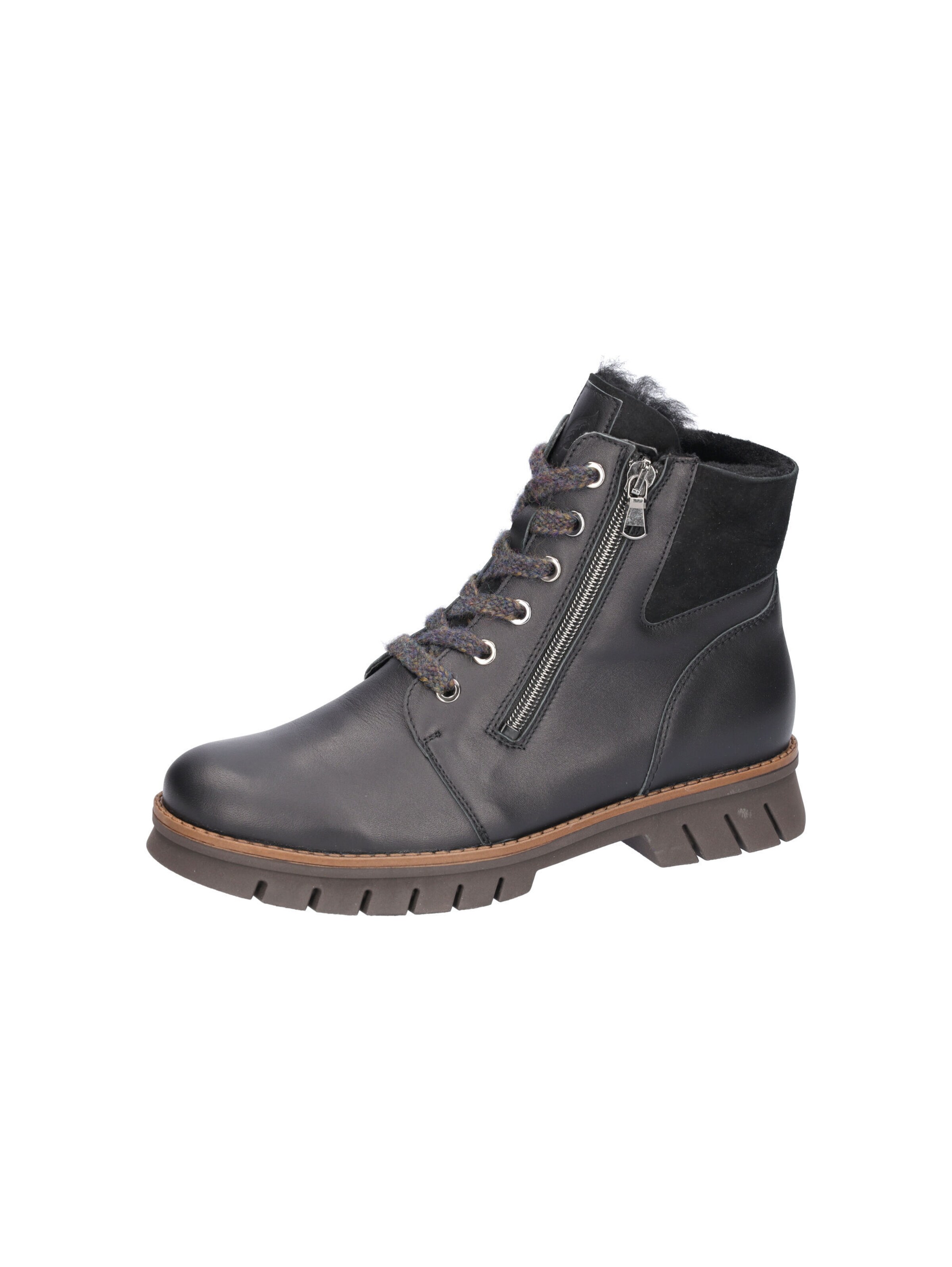 WALDLÄUFER Lace-Up Ankle Boots 'H-Xara' in Black: front