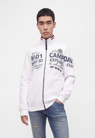 CAMP DAVID Zip-Up Hoodie in White