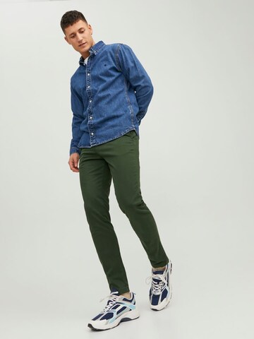 Coupe slim Pantalon chino 'Marco Bowie' JACK & JONES en vert
