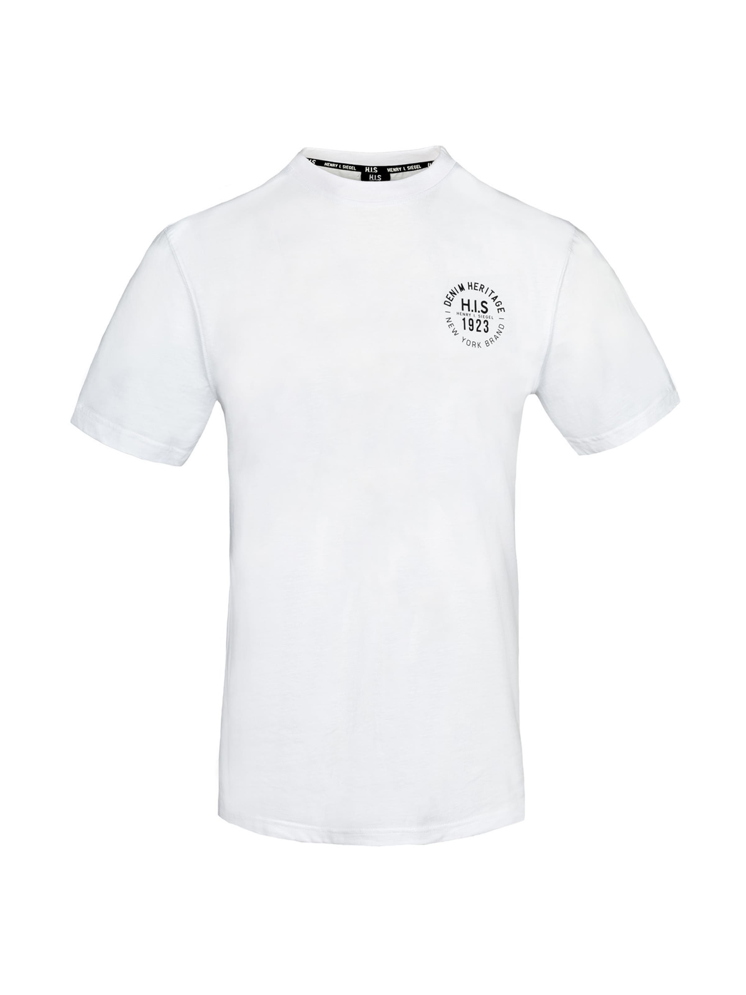 T-Shirt ' Denim Heritage 1923 ' H.I.S en blanc : devant