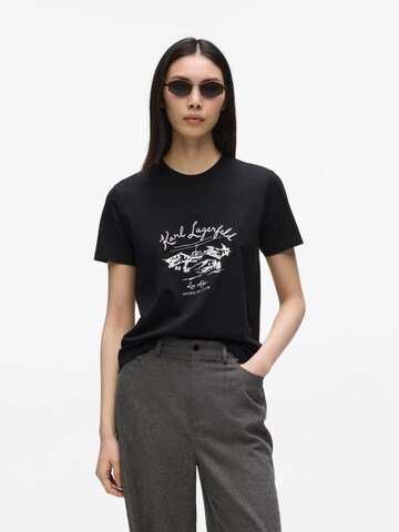 Karl Lagerfeld - Camiseta 'Après Ski Club' en negro: frente