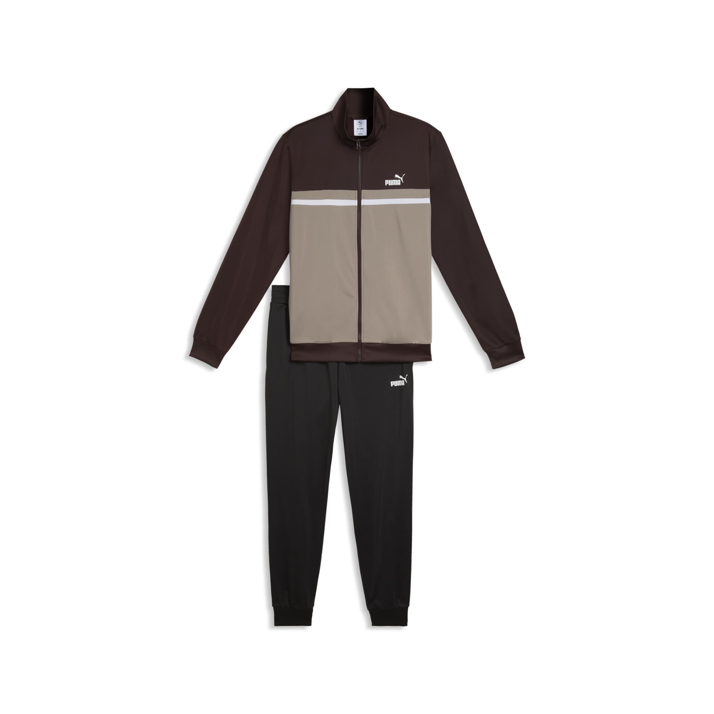 PUMA Trainingspak in Bruin: voorkant