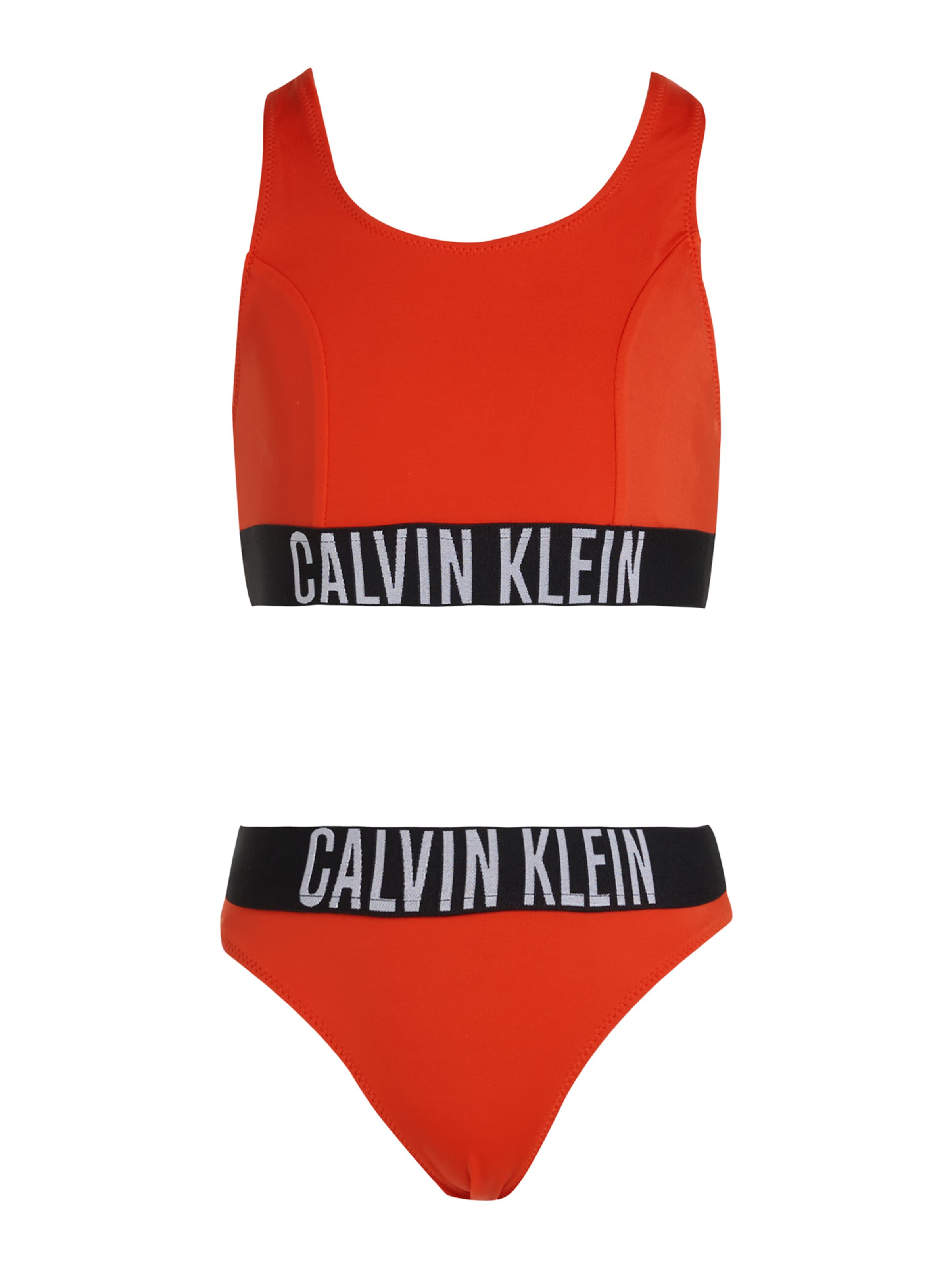 Calvin Klein Swimwear Бюстие Бански тип бикини в червено: отпред