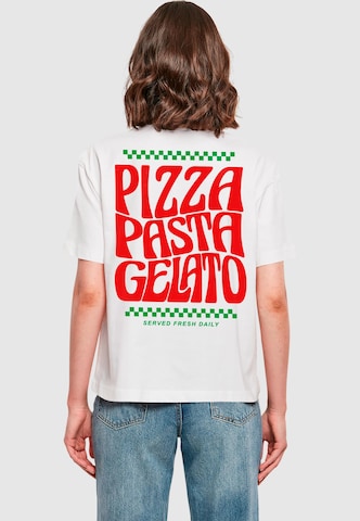 Miss Tee Μπλουζάκι 'Italian Flavor' σε λευκό: μπροστά