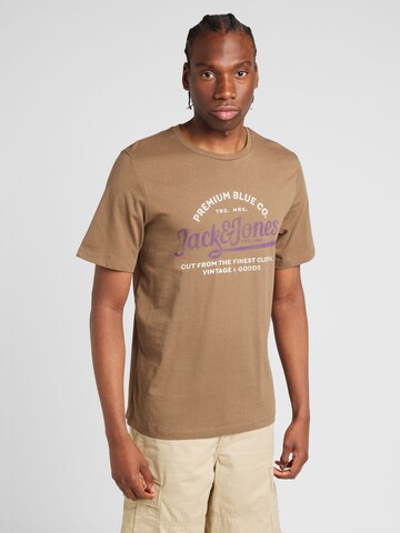 JACK & JONES T-Shirt 'BLULOUIE' in Braun: predná strana