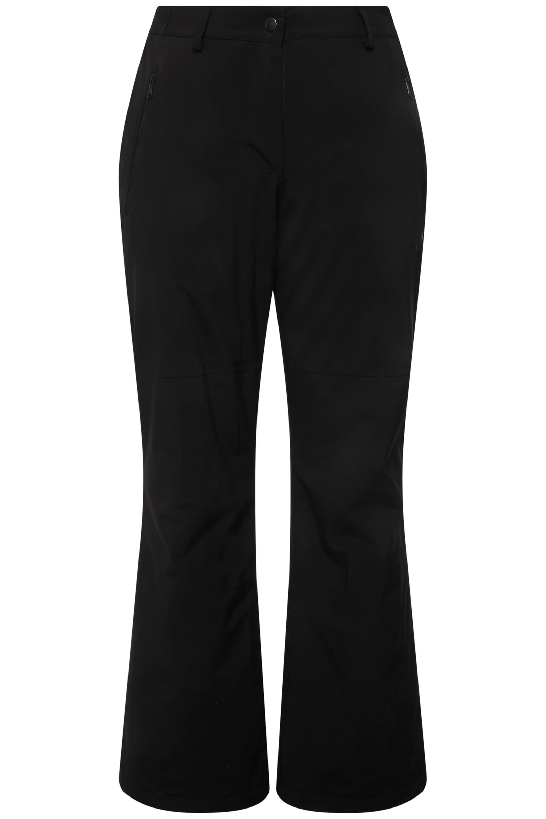 Ulla Popken Flared Funktionshose in Schwarz: Vorderseite