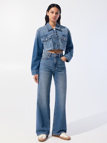 Pull&Bear Szeroka nogawka Jeansy w kolorze niebieski