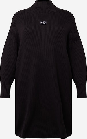 Rochie tricotat de la Calvin Klein Jeans Curve pe negru: față