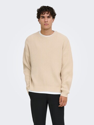 Only & Sons Sweater 'ONSArlok' in Beige: front