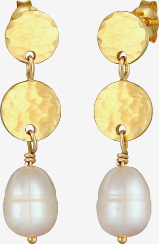 ELLI PREMIUM Ohrringe Kreis, Perlenohrhänger in Gold